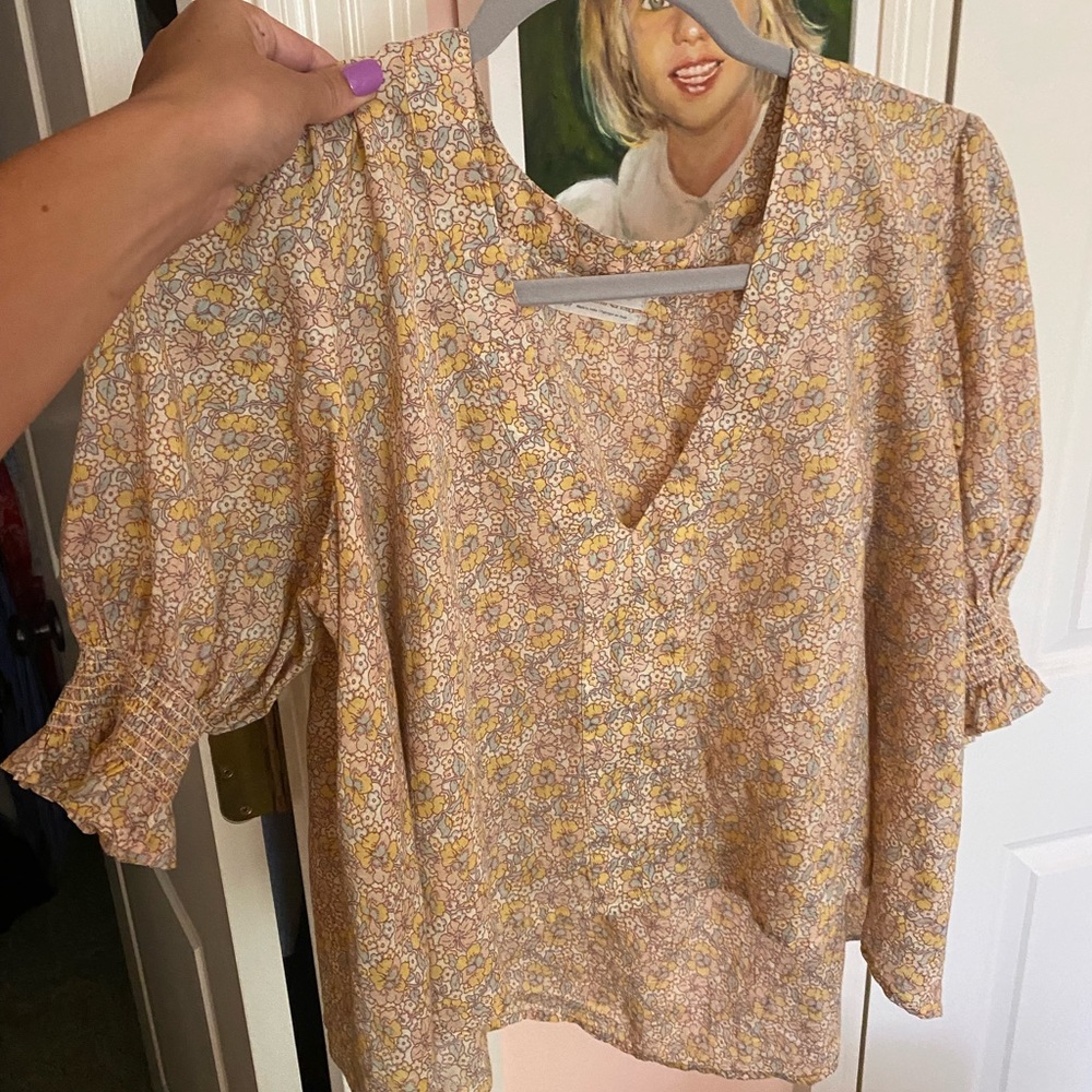 Yellow floral top urban outfitters